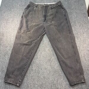 Vintage Brittania Baggy Fit Jeans Womens 22W Faded Black Pleated High Rise 90s